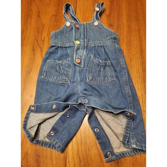 Little Ones Bibs Toddler Girls Denim Overalls Vintage 12 Months - Picture 4 of 9